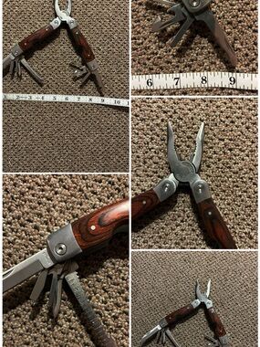 Multi-Tool Pliers with Wood-Grain Handle - Brown